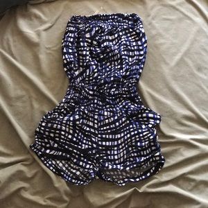 Blue and White Romper